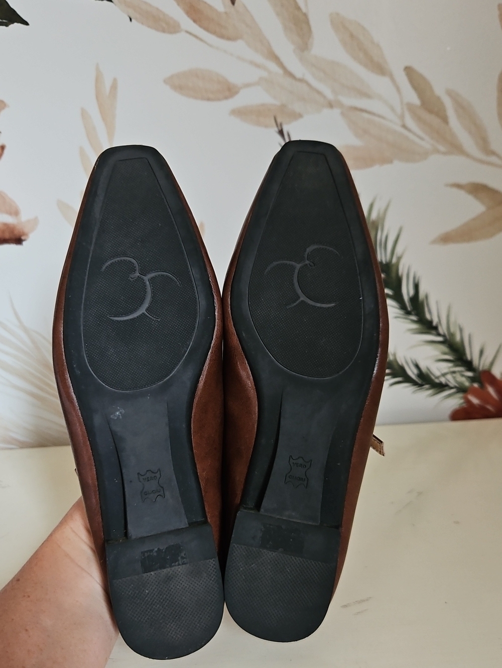 Saddle Brown Leather Mary Jane Flats, Heel, Buckle, Slip On, EU 36 - Picture 5 of 11